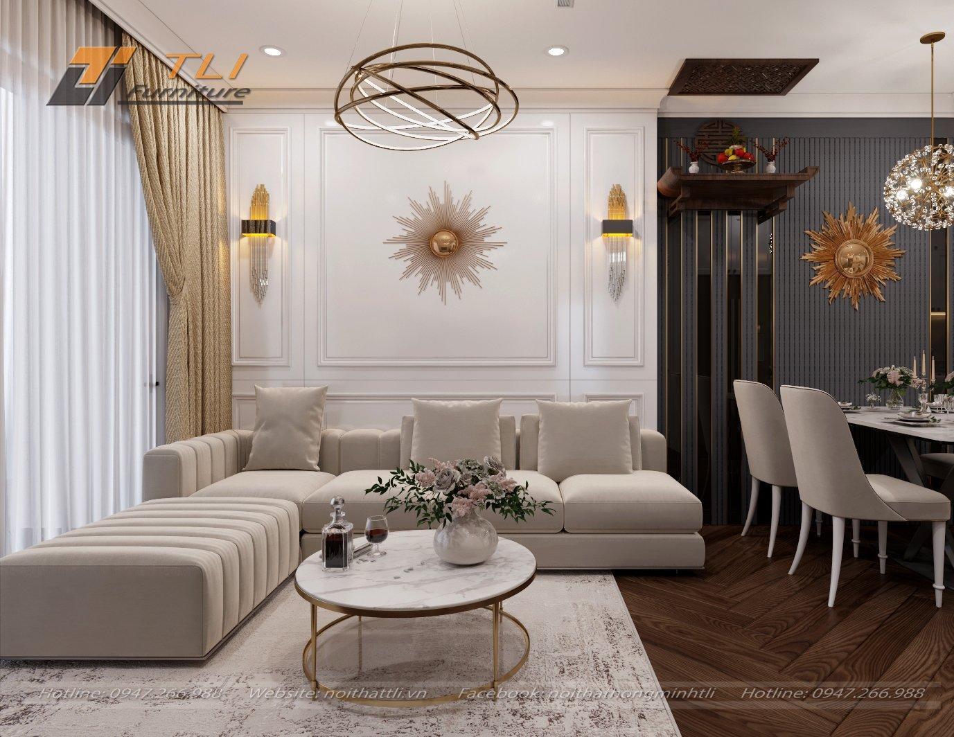 Kích thước phòng khách nhà ống tiêu chuẩn