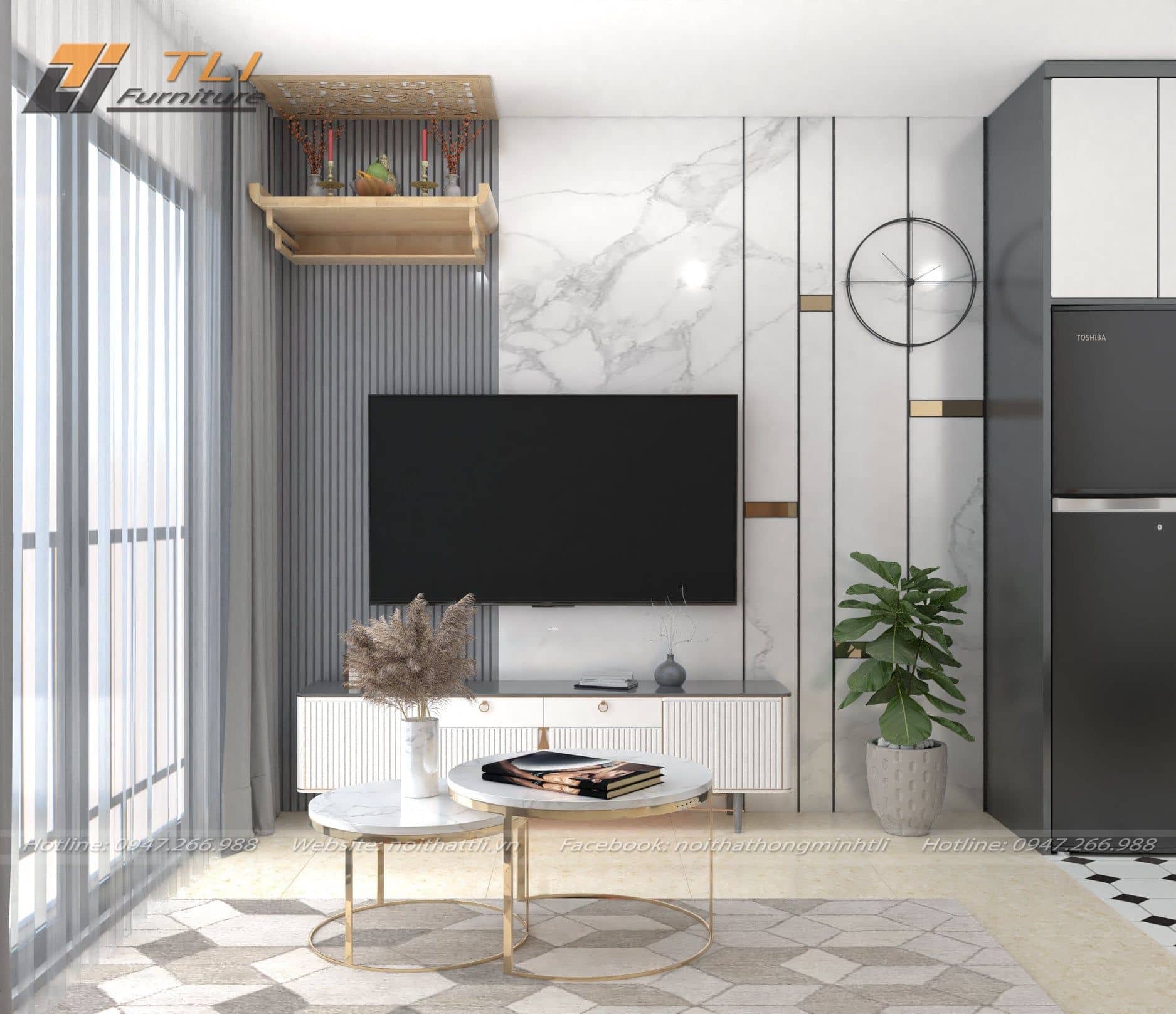 Màu sắc nội thất phòng khách 12m2
