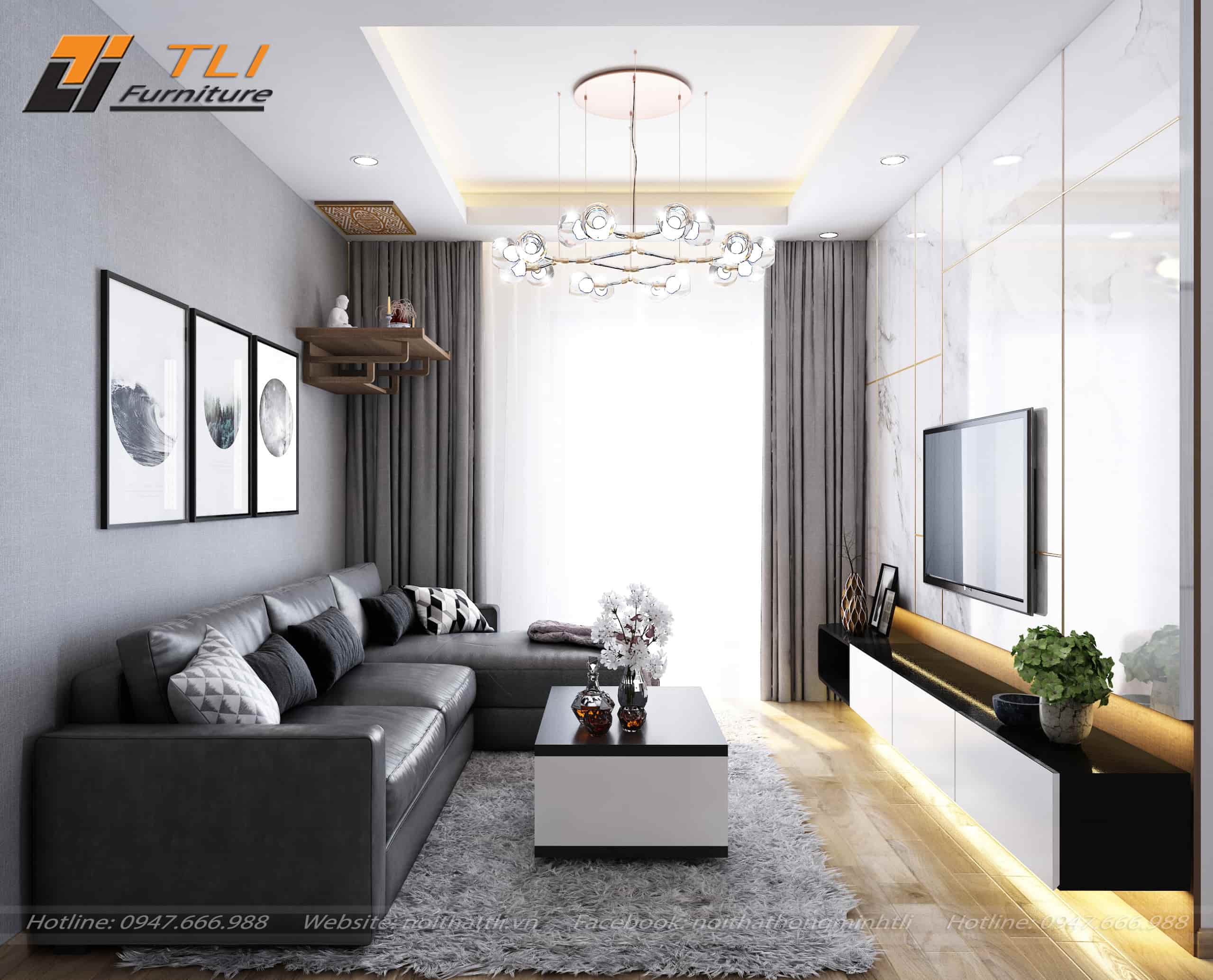 Phòng khách cho gia chủ mệnh thủy