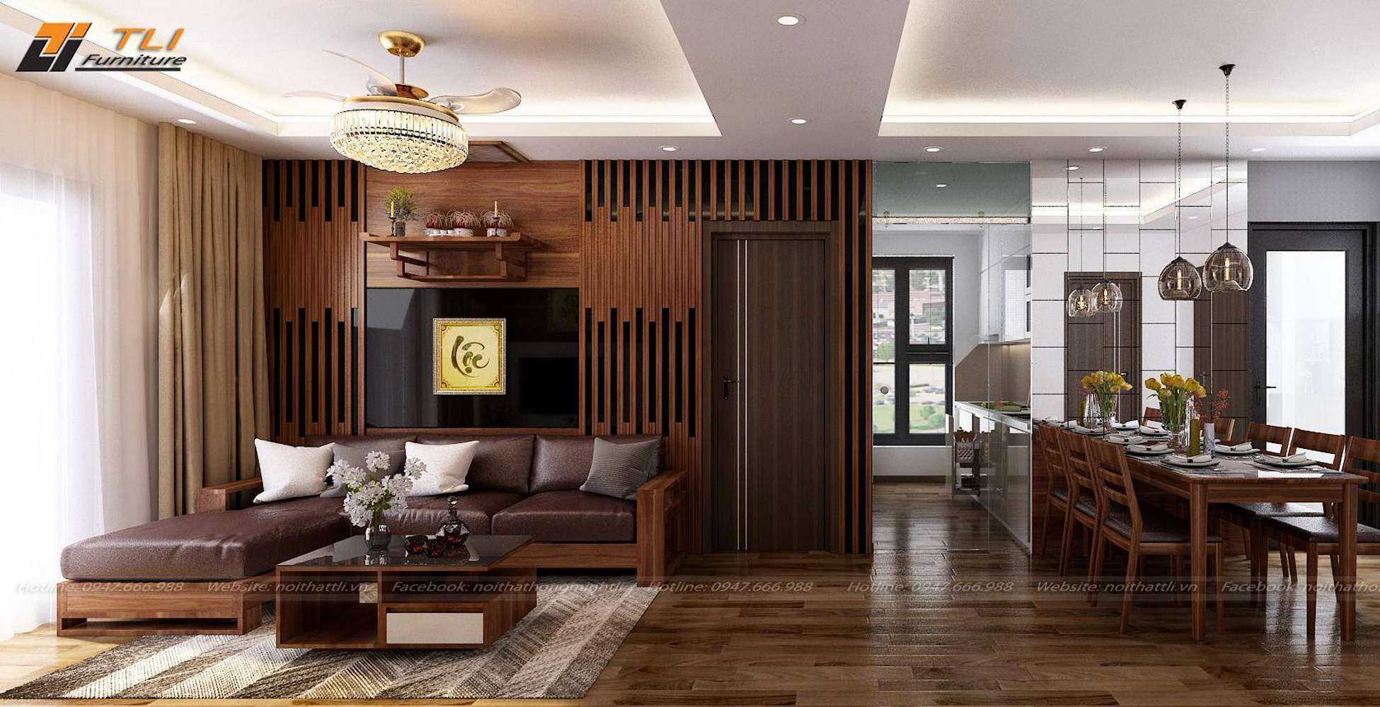 Bộ sofa cao cấp da bò Ý và gỗ óc chó
