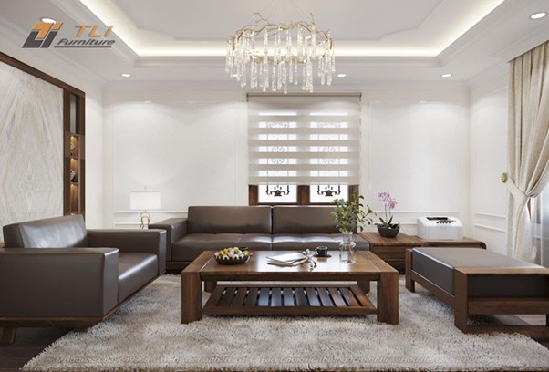 Thiết kế nội thất nhà phố gỗ óc chó