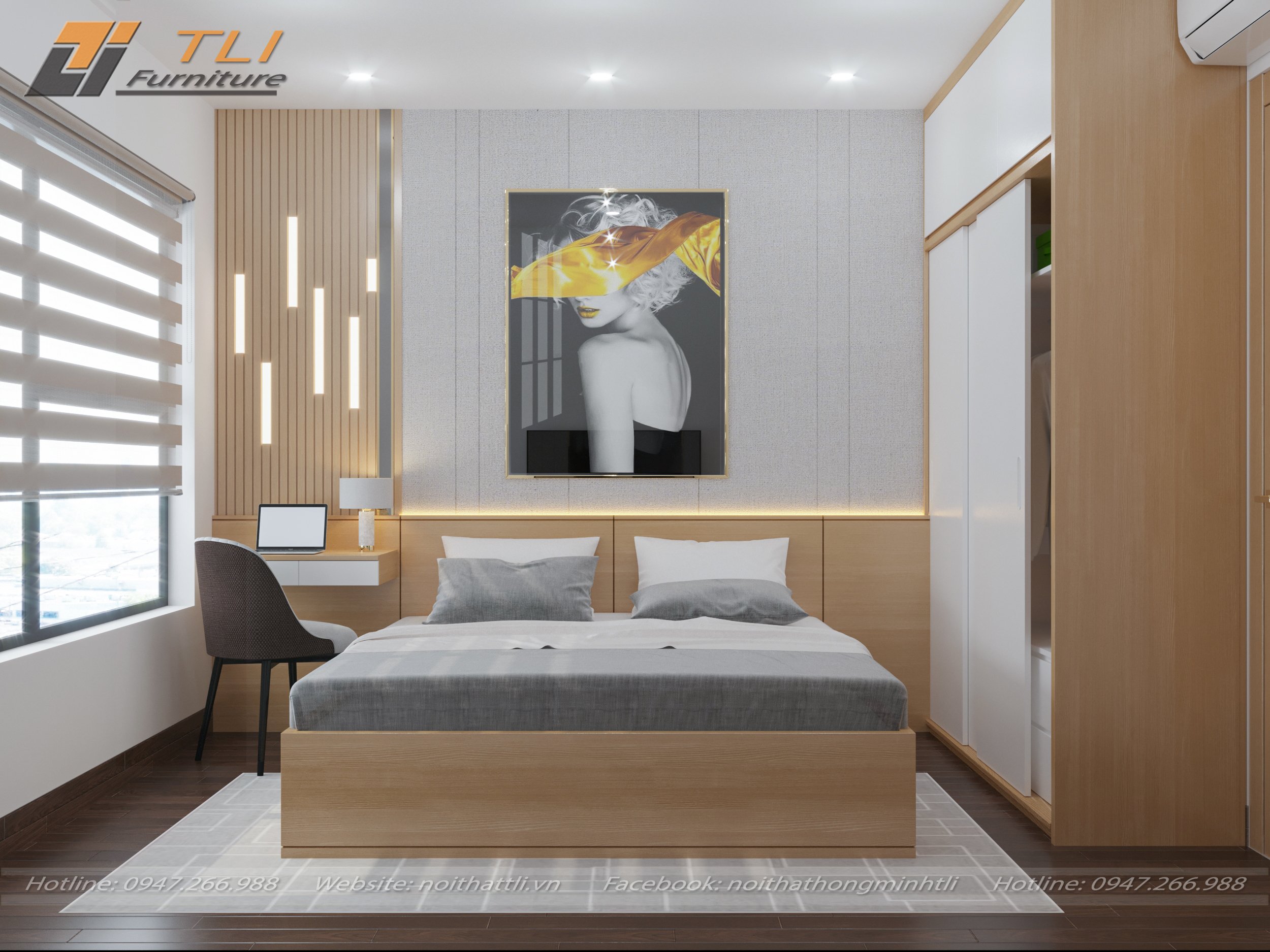 Mẫu phòng ngủ chung cư đẹp số 2