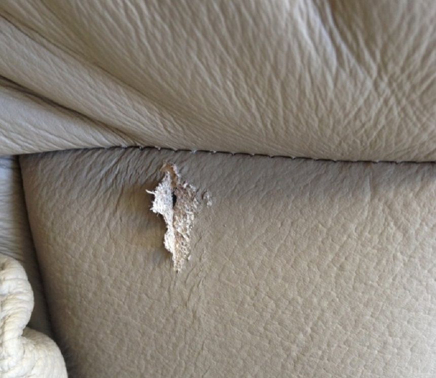 Sofa giả da dễ bị rách, gây ảnh hưởng trực tiếp đến tính thẩm mỹ