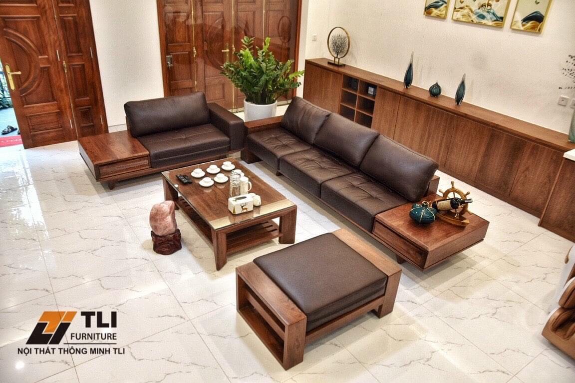thiết kế nội thất bằng gỗ óc chó