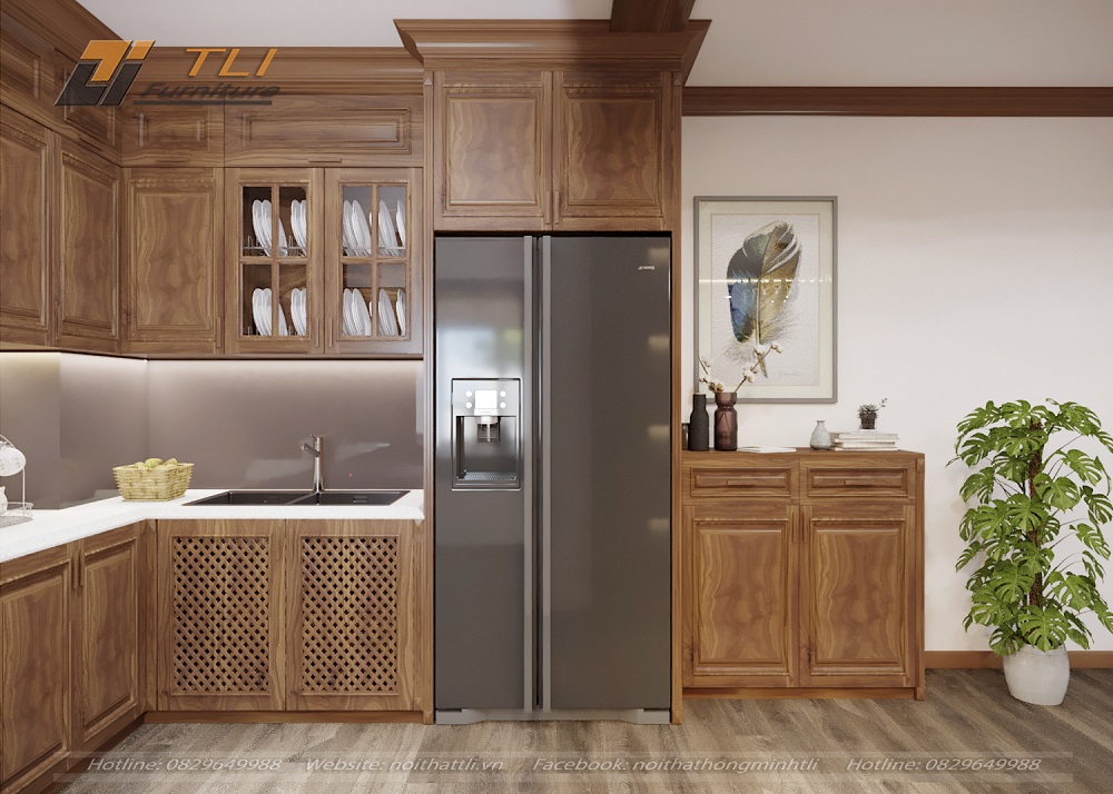 thiết kế nội thất bằng gỗ óc chó